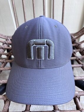 Travis Mathew Gray Embroidered Logo Curved Cap